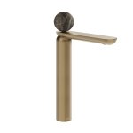 Gessi Perle Bateria umywalkowa z korkiem klik-klak warm bronze brushed pvd/emperador dark marble 74153.726
