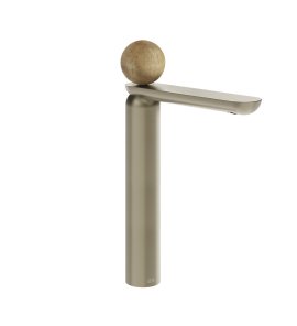 Gessi Perle Bateria umywalkowa z korkiem klik-klak finox brushed nickel/onyx cola 74353.149
