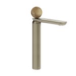 Gessi Perle Bateria umywalkowa z korkiem klik-klak finox brushed nickel/onyx cola 74353.149