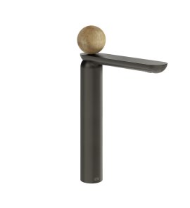 Gessi Perle Bateria umywalkowa z korkiem klik-klak black metal brushed pvd/onyx cola 74353.707