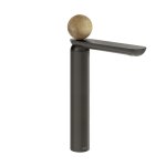 Gessi Perle Bateria umywalkowa z korkiem klik-klak black metal brushed pvd/onyx cola 74353.707