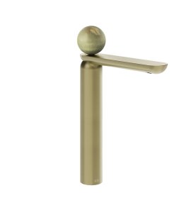 Gessi Perle Bateria umywalkowa z korkiem klik-klak brass brushed pvd/onyx green 74553.727
