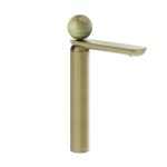 Gessi Perle Bateria umywalkowa z korkiem klik-klak brass brushed pvd/onyx green 74553.727