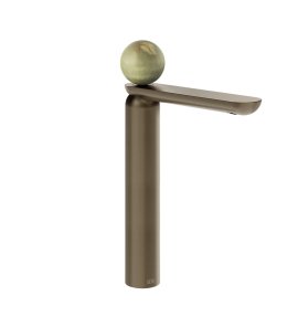 Gessi Perle Bateria umywalkowa z korkiem klik-klak coffee bronze brushed pvd/onyx green 74553.761
