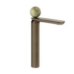 Gessi Perle Bateria umywalkowa z korkiem klik-klak coffee bronze brushed pvd/onyx green 74553.761