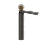 Gessi Perle Bateria umywalkowa bez korka black metal brushed pvd/murano battuto 74404.707