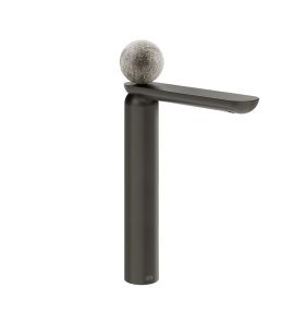 Gessi Perle Bateria umywalkowa bez korka black metal brushed pvd/murano pulegoso 74604.707