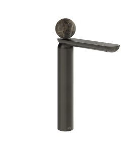 Gessi Perle Bateria umywalkowa bez korka black metal brushed pvd/emperador dark marble 74104.707
