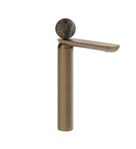 Gessi Perle Bateria umywalkowa bez korka copper brushed pvd/emperador dark marble 74104.708