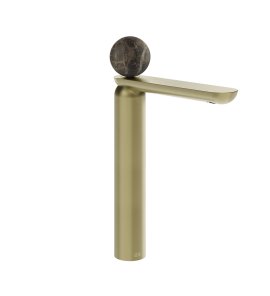 Gessi Perle Bateria umywalkowa bez korka brass brushed pvd/emperador dark marble 74104.727