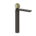 Gessi Perle Bateria umywalkowa bez korka black metal brushed pvd/onyx green 74504.707