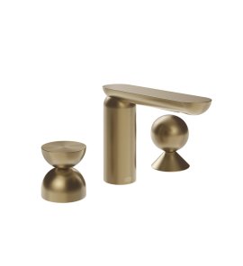 Gessi Perle Bateria umywalkowa 3-otworowa bez korka warm bronze brushed pvd/metal 74908.726