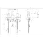 Gessi Perle Bateria umywalkowa 3-otworowa bez korka warm bronze brushed pvd/metal 74908.726