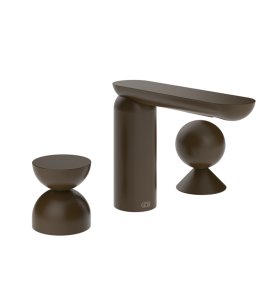 Gessi Perle Bateria umywalkowa 3-otworowa bez korka dark bronze/metal 74908.845