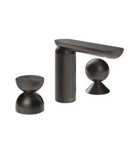 Gessi Perle Bateria umywalkowa 3-otworowa bez korka black metal brushed pvd/metal 74908.707