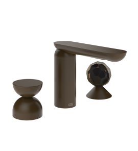 Gessi Perle Bateria umywalkowa 3-otworowa bez korka dark bronze/metal/murano sfaccettato 74928.845
