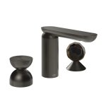 Gessi Perle Bateria umywalkowa 3-otworowa bez korka black metal brushed pvd/metal/murano sfaccettato 74928.707