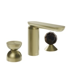 Gessi Perle Bateria umywalkowa 3-otworowa bez korka brass brushed pvd/metal/murano sfaccettato 74928.727