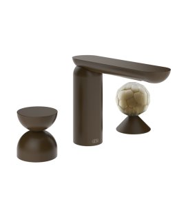 Gessi Perle Bateria umywalkowa 3-otworowa bez korka dark bronze/metal/murano battuto 74948.845
