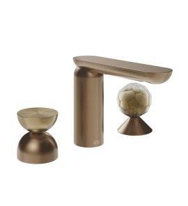 Gessi Perle Bateria umywalkowa 3-otworowa bez korka copper brushed pvd/metal/murano battuto 74948.708