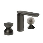 Gessi Perle Bateria umywalkowa 3-otworowa bez korka black metal brushed pvd/metal/murano pulegoso 74968.707