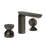 Gessi Perle Bateria umywalkowa 3-otworowa bez korka black metal brushed pvd/metal/emperador dark marble 74918.707