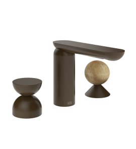 Gessi Perle Bateria umywalkowa 3-otworowa bez korka dark bronze/metal/onyx cola 74938.845