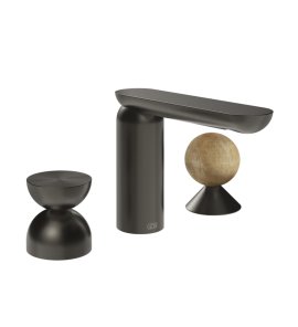 Gessi Perle Bateria umywalkowa 3-otworowa bez korka black metal brushed pvd/metal/onyx cola 74938.707