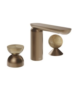 Gessi Perle Bateria umywalkowa 3-otworowa bez korka copper brushed pvd/metal/onyx cola 74938.708