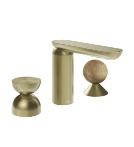 Gessi Perle Bateria umywalkowa 3-otworowa bez korka brass brushed pvd/metal/onyx cola 74938.727