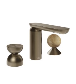 Gessi Perle Bateria umywalkowa 3-otworowa bez korka coffee bronze brushed pvd/metal/onyx cola 74938.761