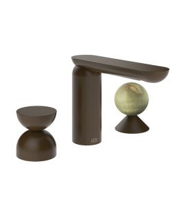 Gessi Perle Bateria umywalkowa 3-otworowa bez korka dark bronze/metal/onyx green 74958.845