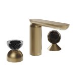 Gessi Perle Bateria umywalkowa 3-otworowa bez korka warm bronze brushed pvd/murano balloton/murano sfaccettato 74728.726