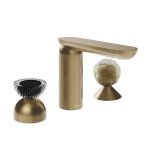 Gessi Perle Bateria umywalkowa 3-otworowa bez korka warm bronze brushed pvd/murano balloton/murano battuto 74748.726