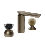 Gessi Perle Bateria umywalkowa 3-otworowa bez korka coffee bronze brushed pvd/murano balloton/murano battuto 74748.761