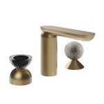 Gessi Perle Bateria umywalkowa 3-otworowa bez korka warm bronze brushed pvd/murano balloton/murano Pulegoso 74768.726