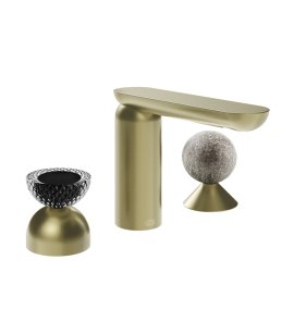 Gessi Perle Bateria umywalkowa 3-otworowa bez korka copper brushed pvd/murano balloton/murano pulegoso 74768.727