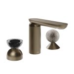 Gessi Perle Bateria umywalkowa 3-otworowa bez korka coffee bronze brushed pvd/murano balloton/murano pulegoso 74768.761