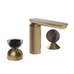 Gessi Perle Bateria umywalkowa 3-otworowa bez korka warm bronze brushed pvd/murano balloton/emperador darkmarble 74718.726