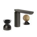Gessi Perle Bateria umywalkowa 3-otworowa bez korka black metal brushed pvd/murano balloton/onyx cola 74738.707