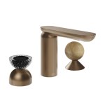 Gessi Perle Bateria umywalkowa 3-otworowa bez korka copper brushed pvd/murano balloton/onyx cola 74738.708