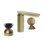 Gessi Perle Bateria umywalkowa 3-otworowa bez korka brass brushed pvd/murano balloton/onyx cola 74738.727
