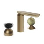Gessi Perle Bateria umywalkowa 3-otworowa bez korka warm bronze brushed pvd/murano balloton/onyx green 74758.726