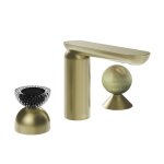 Gessi Perle Bateria umywalkowa 3-otworowa bez korka bass brushed pvd/murano balloton/onyx green 74758.727