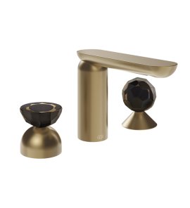 Gessi Perle Bateria umywalkowa 3-otworowa bez korka warm bronze brushed pvd/murano battuto/murano sfaccettato 74828.726