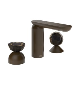 Gessi Perle Bateria umywalkowa 3-otworowa bez korka dark bronze/murano battuto/murano sfaccettato 74828.845