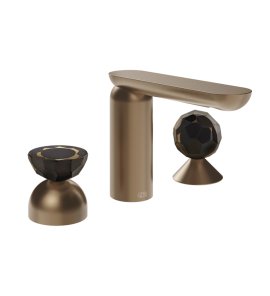 Gessi Perle Bateria umywalkowa 3-otworowa bez korka copper brushed pvd/murano battuto/murano sfaccettato 74828.708
