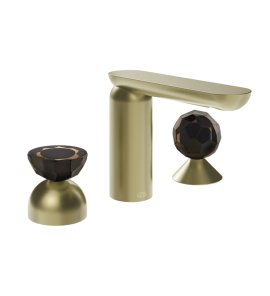 Gessi Perle Bateria umywalkowa 3-otworowa bez korka brass brushed pvd/murano battuto/murano sfaccettato 74828.727
