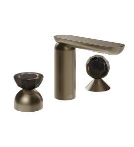 Gessi Perle Bateria umywalkowa 3-otworowa bez korka coffee bronze brushed pvd/murano battuto/murano sfaccettato 74828.761