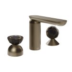 Gessi Perle Bateria umywalkowa 3-otworowa bez korka coffee bronze brushed pvd/murano battuto/murano sfaccettato 74828.761